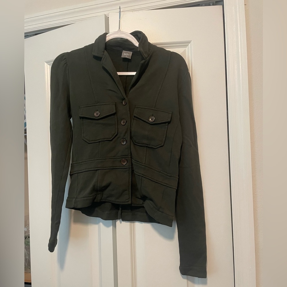 Dark green button up jacket